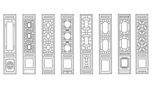 阳朔喜迎门中式花格CAD设计图样式大全
